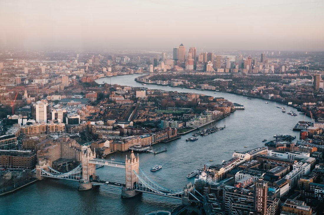 Aerial London skyline